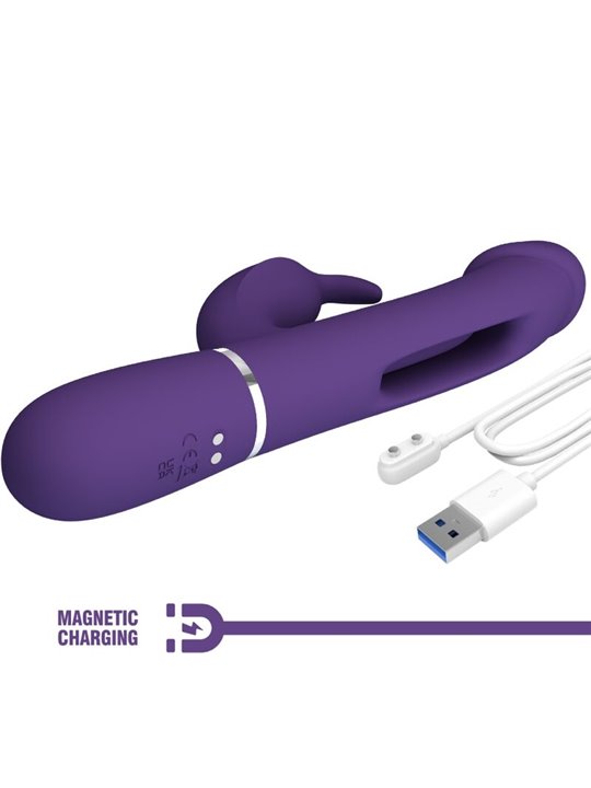 Pretty Love Kampas - Vibratore Rabbit Realistico Multifunzione 3 in 1 Viola