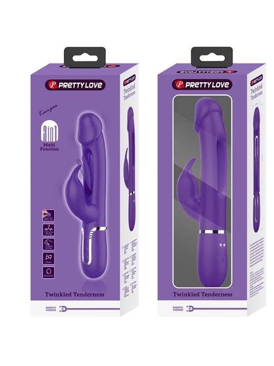 Pretty Love Kampas - Vibratore Rabbit Realistico Multifunzione 3 in 1 Viola