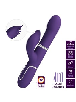 Pretty Love Zalin - Vibratore Rabbit Multifunzione 4 in 1 Viola