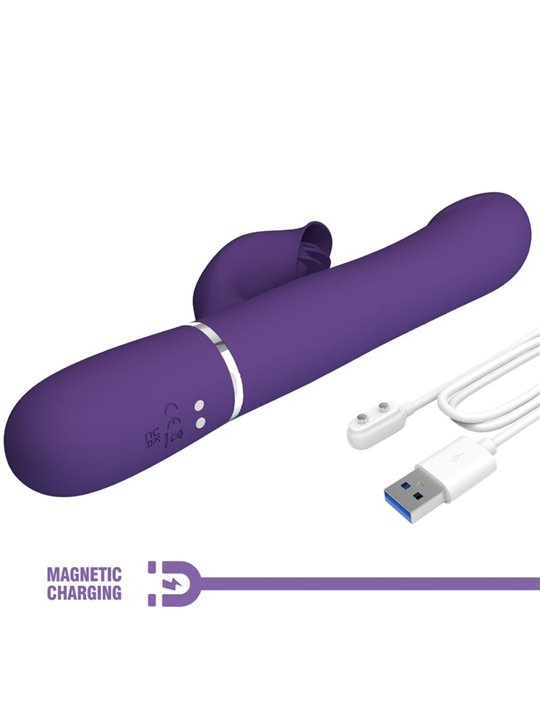 Pretty Love Zalin - Vibratore Rabbit Multifunzione 4 in 1 Viola