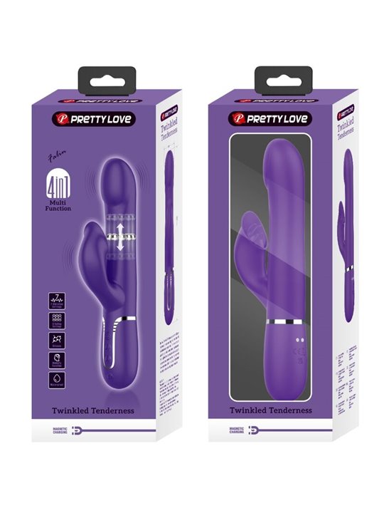 Pretty Love - Zalin Rabbit Vibrator Pearls 4 In 1 Purple