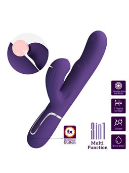 Pretty Love Perlita - Vibratore Rabbit Punto G Multifunzione 3 in 1 Viola