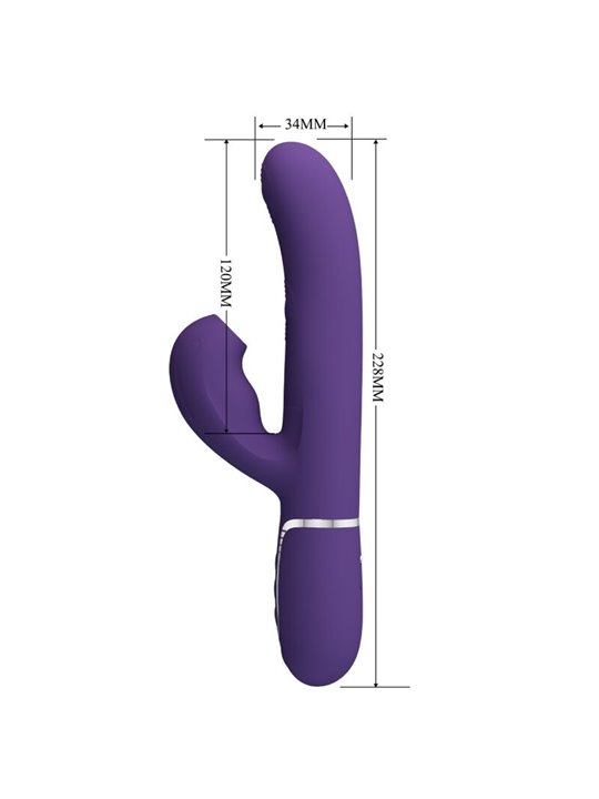 Pretty Love Perlita - Vibratore Rabbit Punto G Multifunzione 3 in 1 Viola