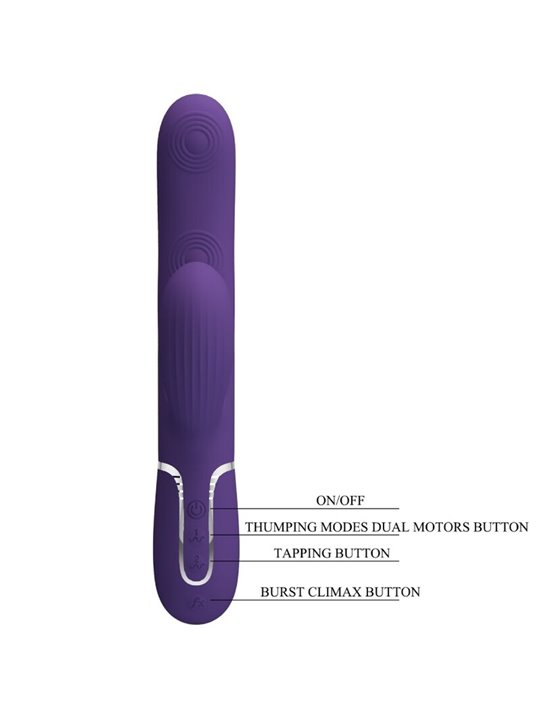 Pretty Love Perlita - Vibratore Rabbit Punto G Multifunzione 3 in 1 Viola
