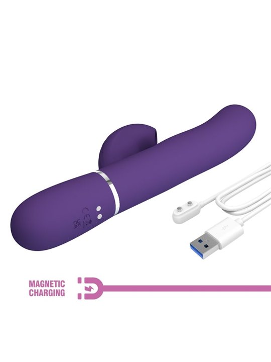 Pretty Love Perlita - Vibratore Rabbit Punto G Multifunzione 3 in 1 Viola