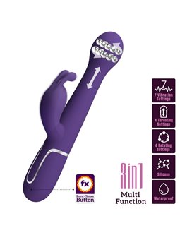 Pretty Love Dejon - Vibratore Rabbit Multifunzione 3 in 1 Viola