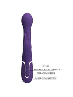 Pretty Love - Dejon Rabbit Vibrator 3 In 1 Multifunction Purple