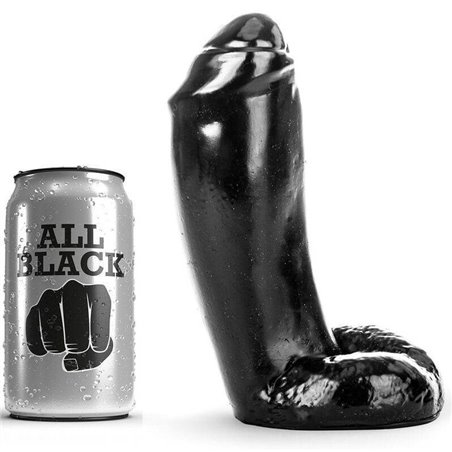 All Black - Pene Realistico con Testicoli e Ventosa 18 CM