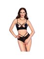 Chilirose - Cr 4703 Set Two Pieces Crotchless Black M