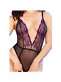 Chilirose - CR 4721 Body in Pizzo Nero con Cavallo Aperto e Reggicalze S
