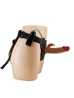 Pretty Love Marion - Imbracatura Strap-On con Dildo Vibrante 19 Cm Marrone