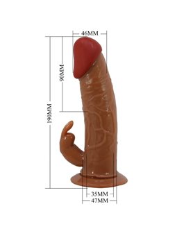 Pretty Love Marion - Imbracatura Strap-On con Dildo Vibrante 19 Cm Marrone