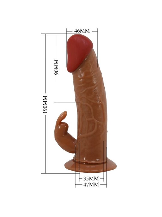 Pretty Love Marion - Imbracatura Strap-On con Dildo Vibrante 19 Cm Marrone