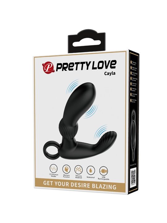 Pretty Love Cayla - Vibratore Massaggiatore Anale in Silicone Nero