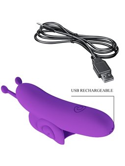 Pretty Love Snail - Stimolatore Vibratore da Dito in Silicone Morbido Viola