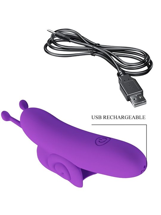 Pretty Love Snail - Stimolatore Vibratore da Dito in Silicone Morbido Viola