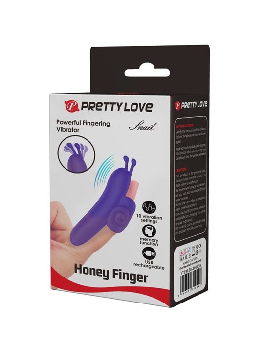 Pretty Love Snail - Stimolatore Vibratore da Dito in Silicone Morbido Viola