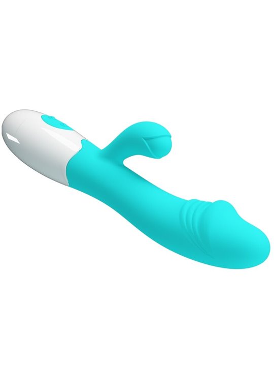 Pretty Love Snappy - Vibratore Rabbit per Punto G e Clitoride Verde Acqua