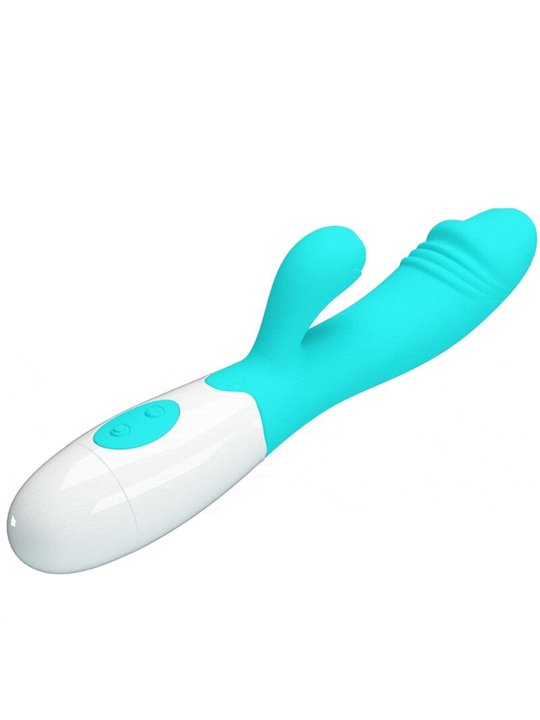 Pretty Love Snappy - Vibratore Rabbit per Punto G e Clitoride Verde Acqua