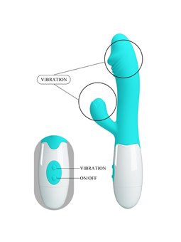 Pretty Love Snappy - Vibratore Rabbit per Punto G e Clitoride Verde Acqua