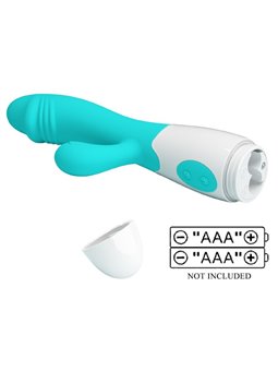 Pretty Love Snappy - Vibratore Rabbit per Punto G e Clitoride Verde Acqua