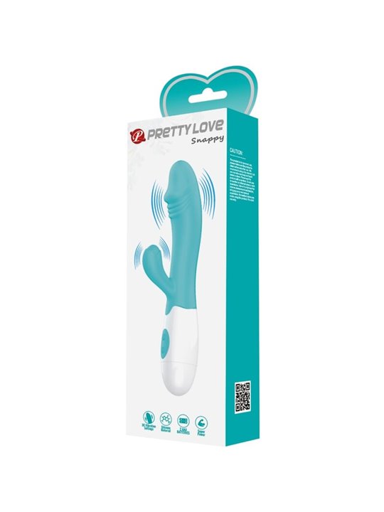 Pretty Love Snappy - Vibratore Rabbit per Punto G e Clitoride Verde Acqua