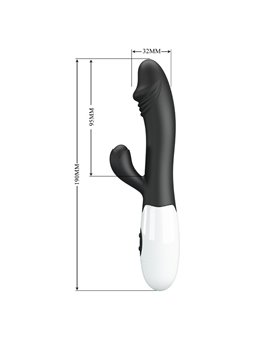 Pretty Love Snappy - Vibratore Rabbit per Punto G e Clitoride Nero