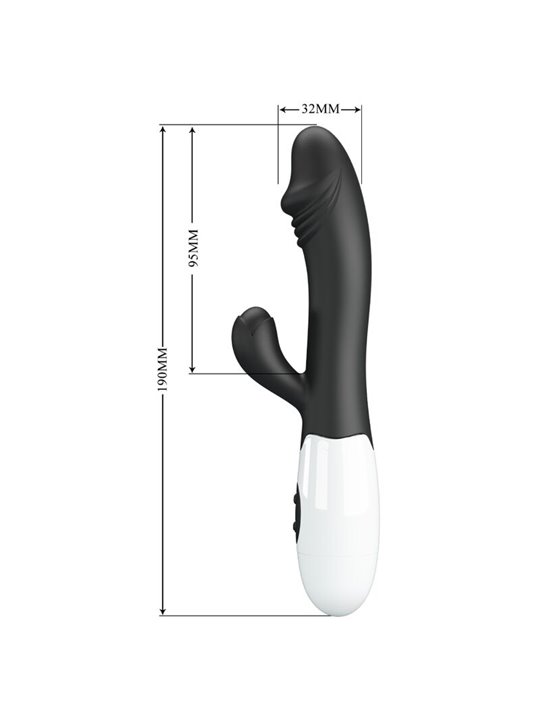 Pretty Love Snappy - Vibratore Rabbit per Punto G e Clitoride Nero