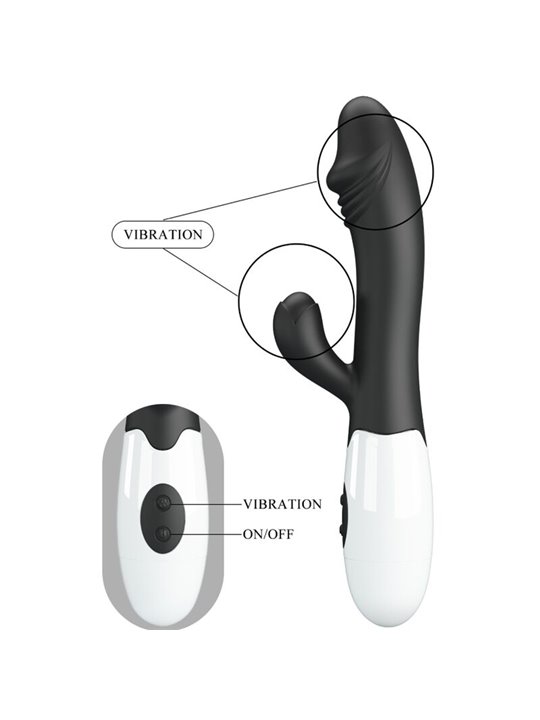 Pretty Love Snappy - Vibratore Rabbit per Punto G e Clitoride Nero