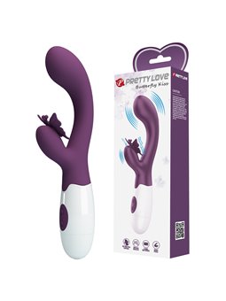 Pretty Love Butterfly Kiss - Vibratore Rabbit per Punto G e Clitoride Viola