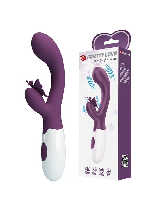 Pretty Love Butterfly Kiss - Vibratore Rabbit per Punto G e Clitoride Viola