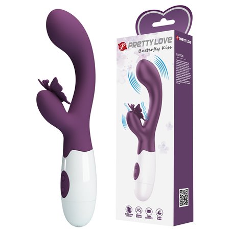 Pretty Love Butterfly Kiss - Vibratore Rabbit per Punto G e Clitoride Viola