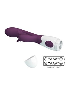 Pretty Love Butterfly Kiss - Vibratore Rabbit per Punto G e Clitoride Viola