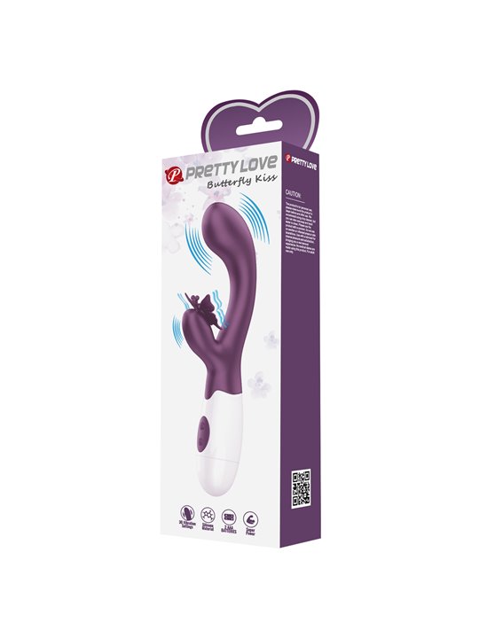 Pretty Love Butterfly Kiss - Vibratore Rabbit per Punto G e Clitoride Viola