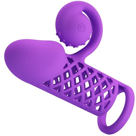 Romance - Guaina Fallica Vibrante in Silicone per Estensione Pene Viola
