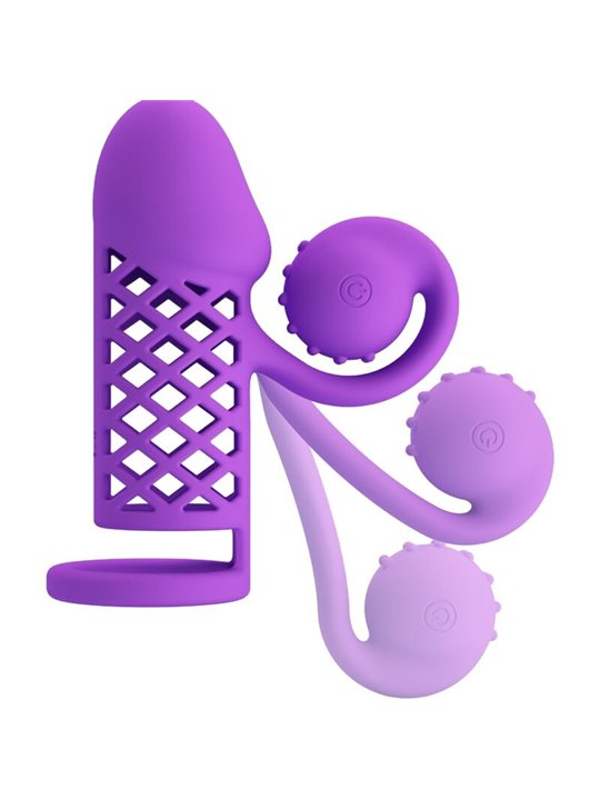 Romance - Guaina Fallica Vibrante in Silicone per Estensione Pene Viola