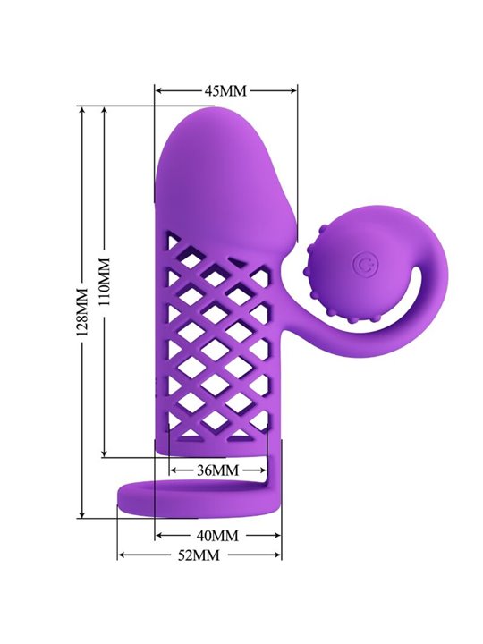 Romance - Guaina Fallica Vibrante in Silicone per Estensione Pene Viola