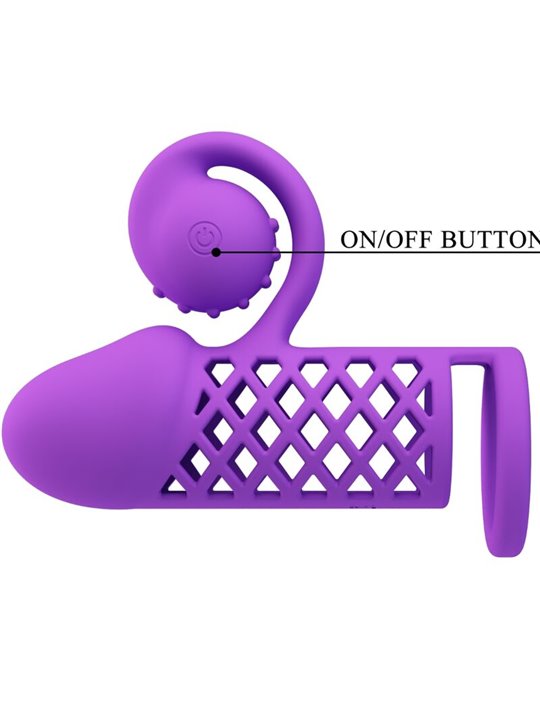 Romance - Guaina Fallica Vibrante in Silicone per Estensione Pene Viola