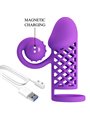 Romance - Guaina Fallica Vibrante in Silicone per Estensione Pene Viola