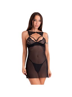 Livco Corsetti Fashion - Krolina Lc 90734 Chemise + Thong Black S/M