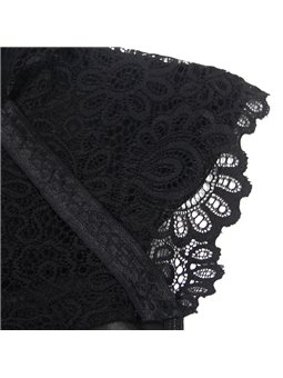 Subblime - Abito Sexy in Ecopelle Nera e Dettagli in Pizzo Taglia S/M
