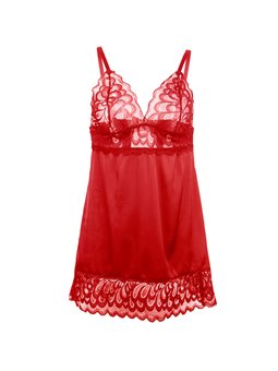 Subblime - Satin Babydoll With Lace Red S/M