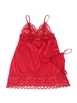 Subblime - Satin Babydoll With Lace Red S/M