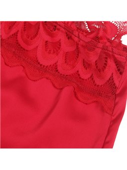 Subblime - Satin Babydoll With Lace Red S/M
