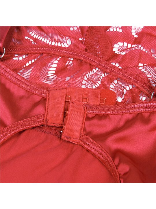 Subblime - Satin Babydoll With Lace Red S/M