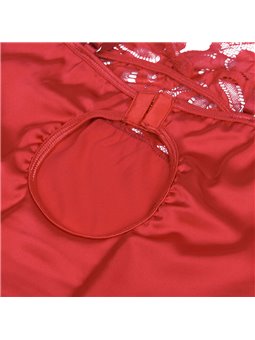 Subblime - Satin Babydoll With Lace Red S/M