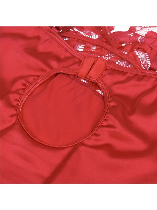 Subblime - Satin Babydoll With Lace Red S/M