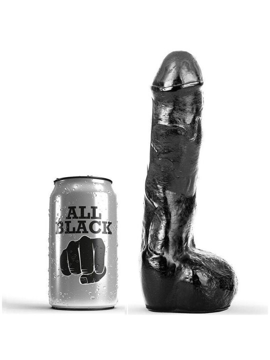 All Black - Pene Realistico con Testicoli e Ventosa 20 CM