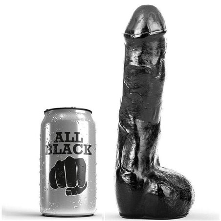 All Black - Pene Realistico con Testicoli e Ventosa 20 CM