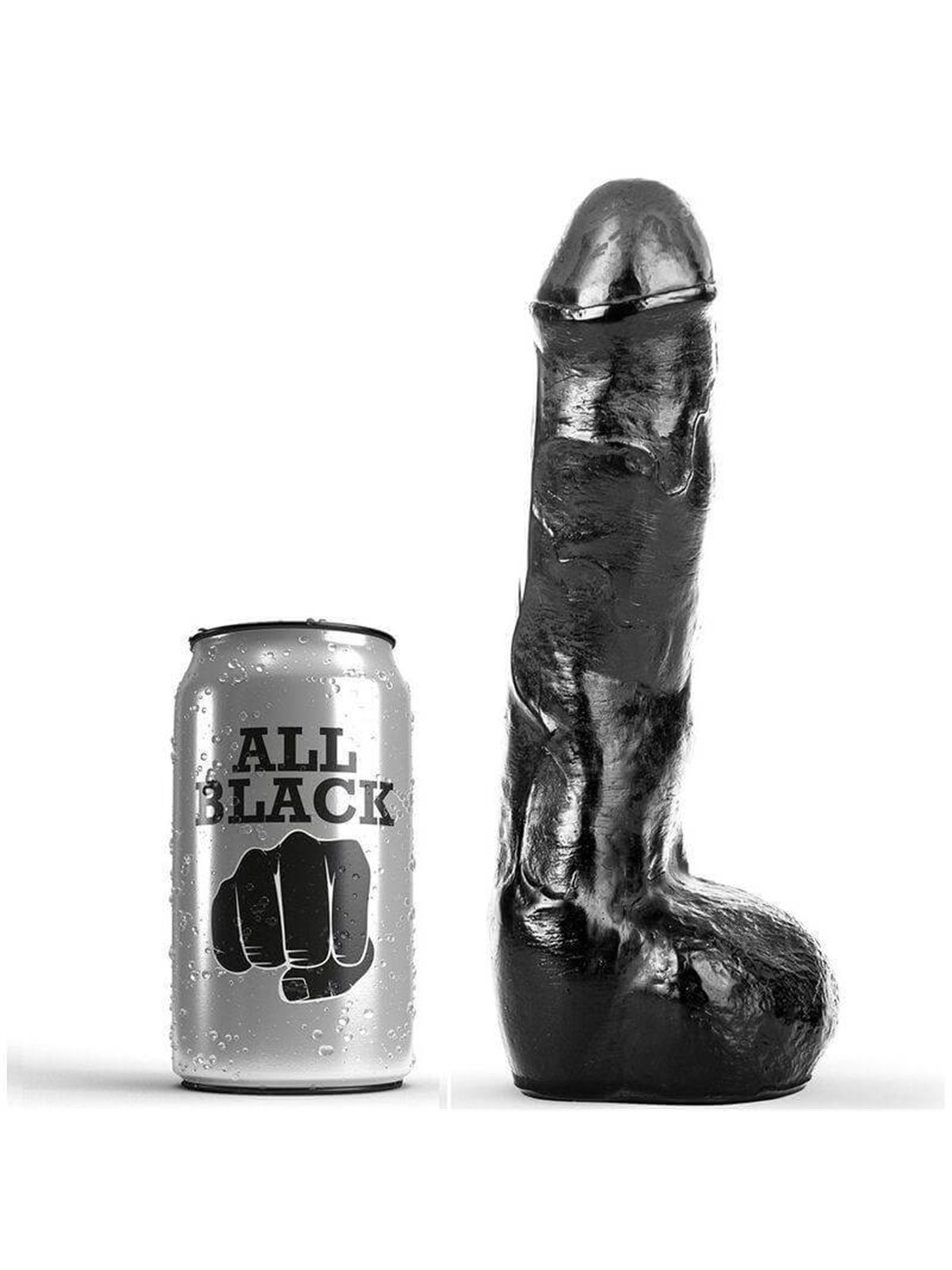 All Black - Pene Realistico con Testicoli e Ventosa 20 CM